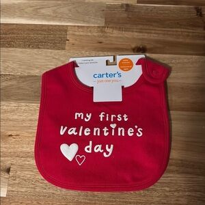 Carter's Red Valentine's Day Bib
